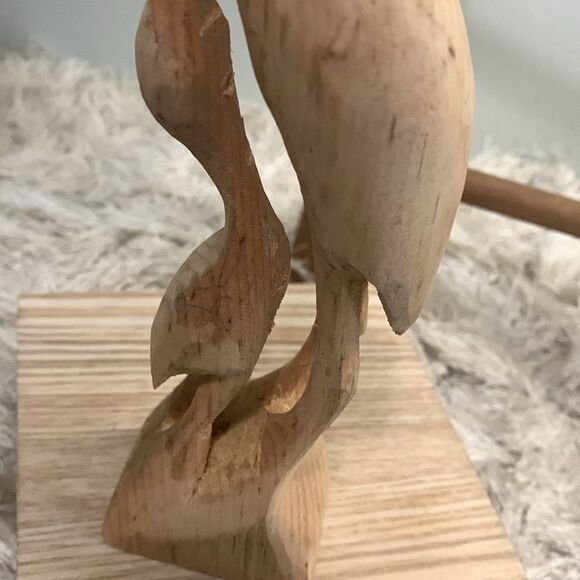 Handcrafted Raw And Unfinished 
Wooden Bird Decor - Picture 4 of 17